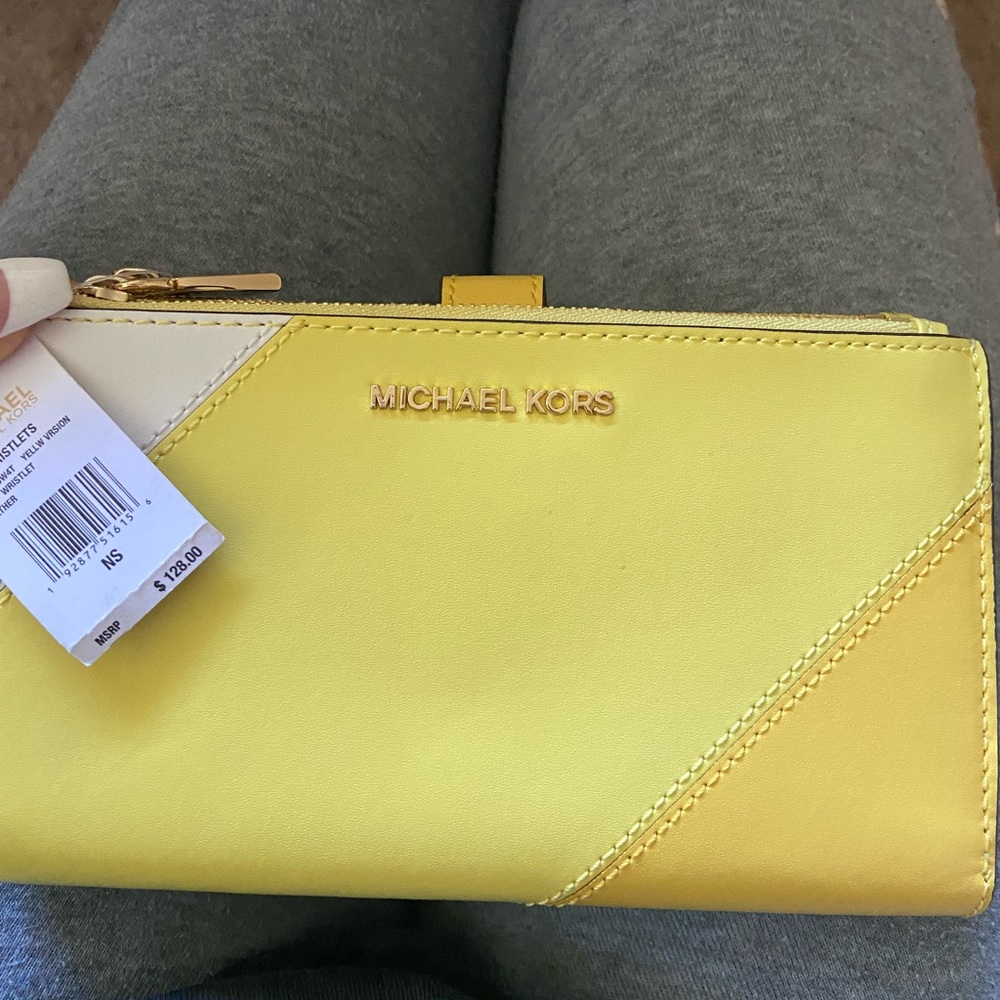 Michael Kors Yellow Wristlet Purse with tags